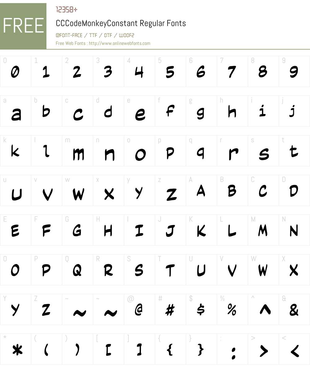 CCCodeMonkeyConstant-Regular Font Screenshots