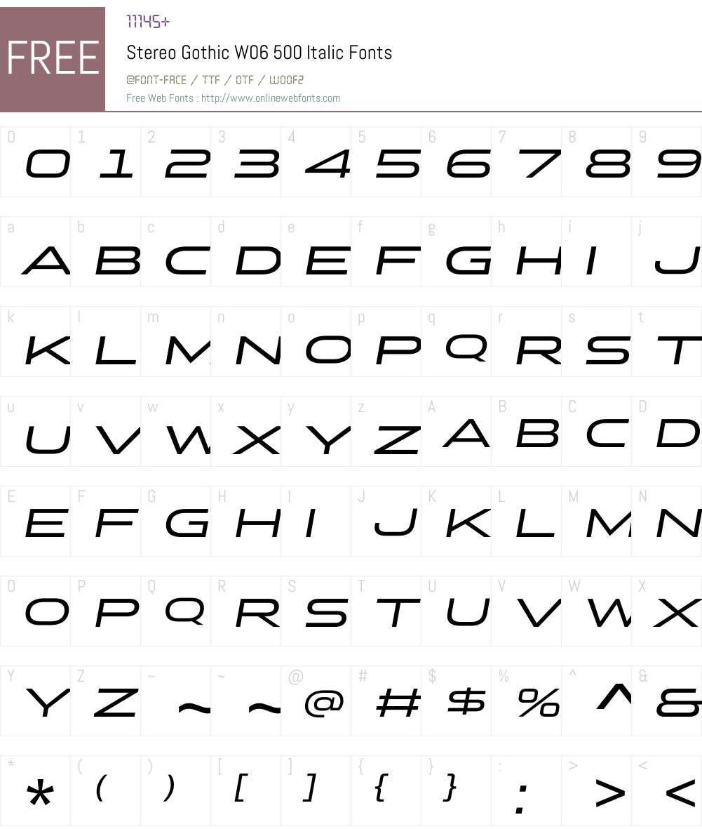 Stereo Gothic Font Screenshots
