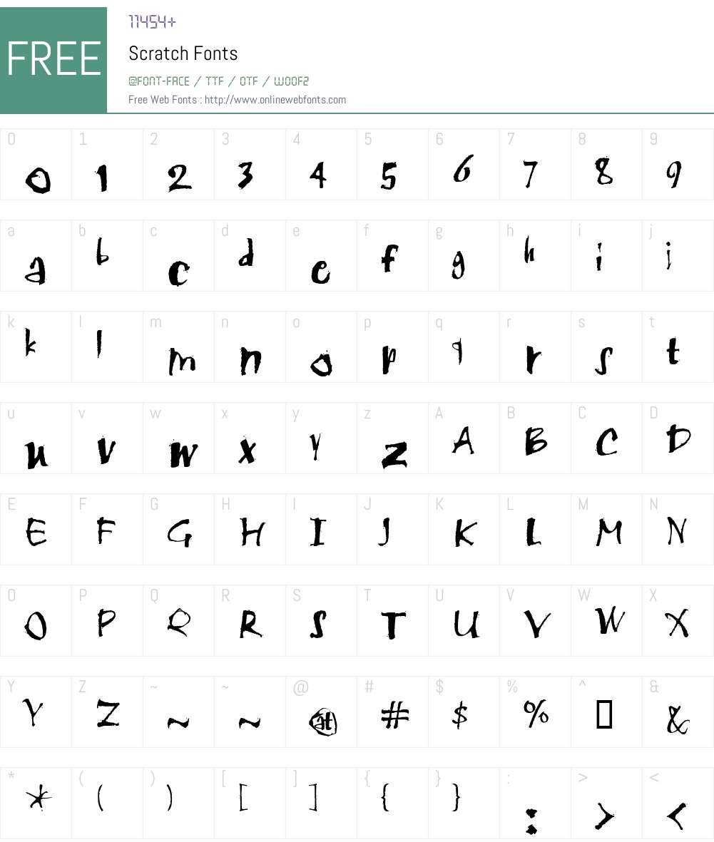 Scratch Font Screenshots