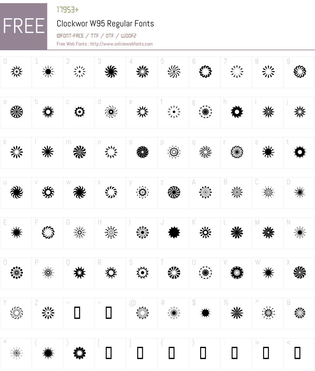 Clockwor Font Screenshots