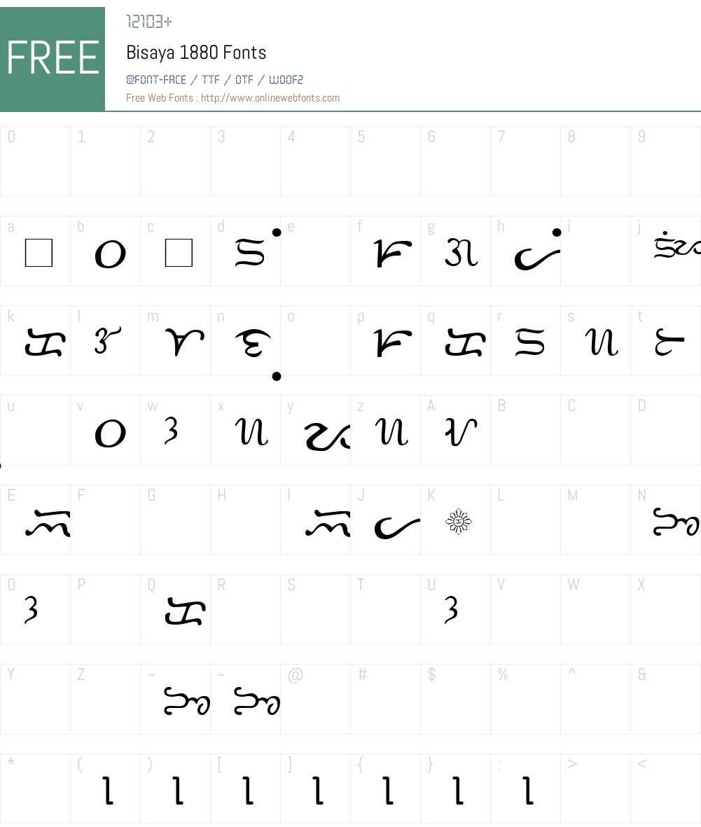 Bisaya 1880 Font Screenshots