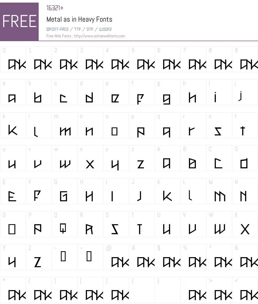 Metal as in Heavy Font Screenshots