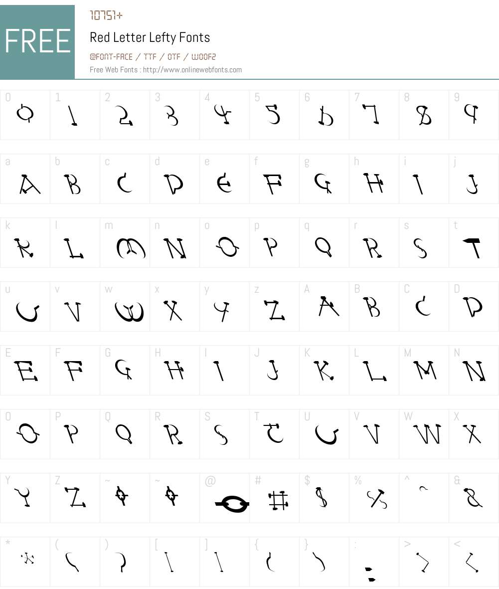 Red Letter Lefty Font Screenshots