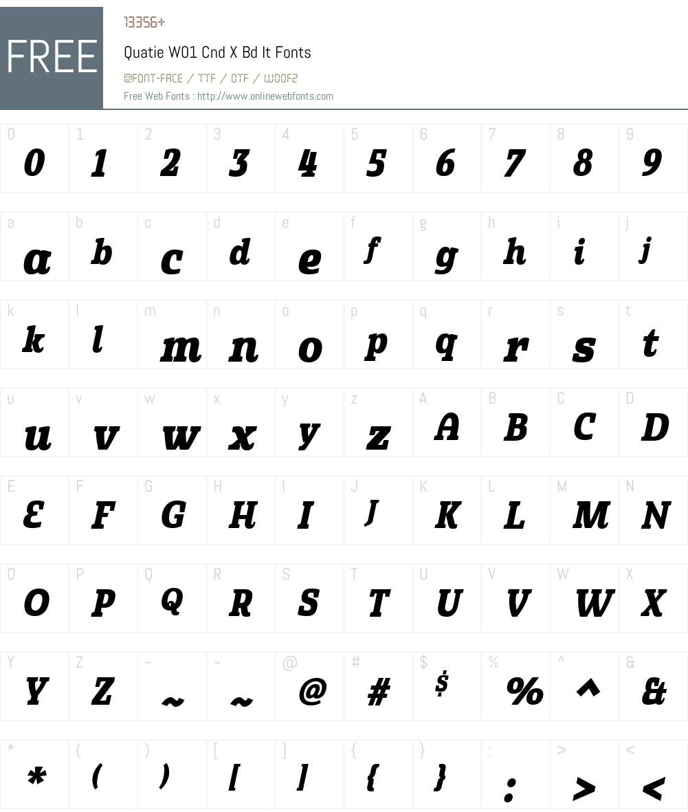 QuatieW01-CndXBdIt Font Screenshots
