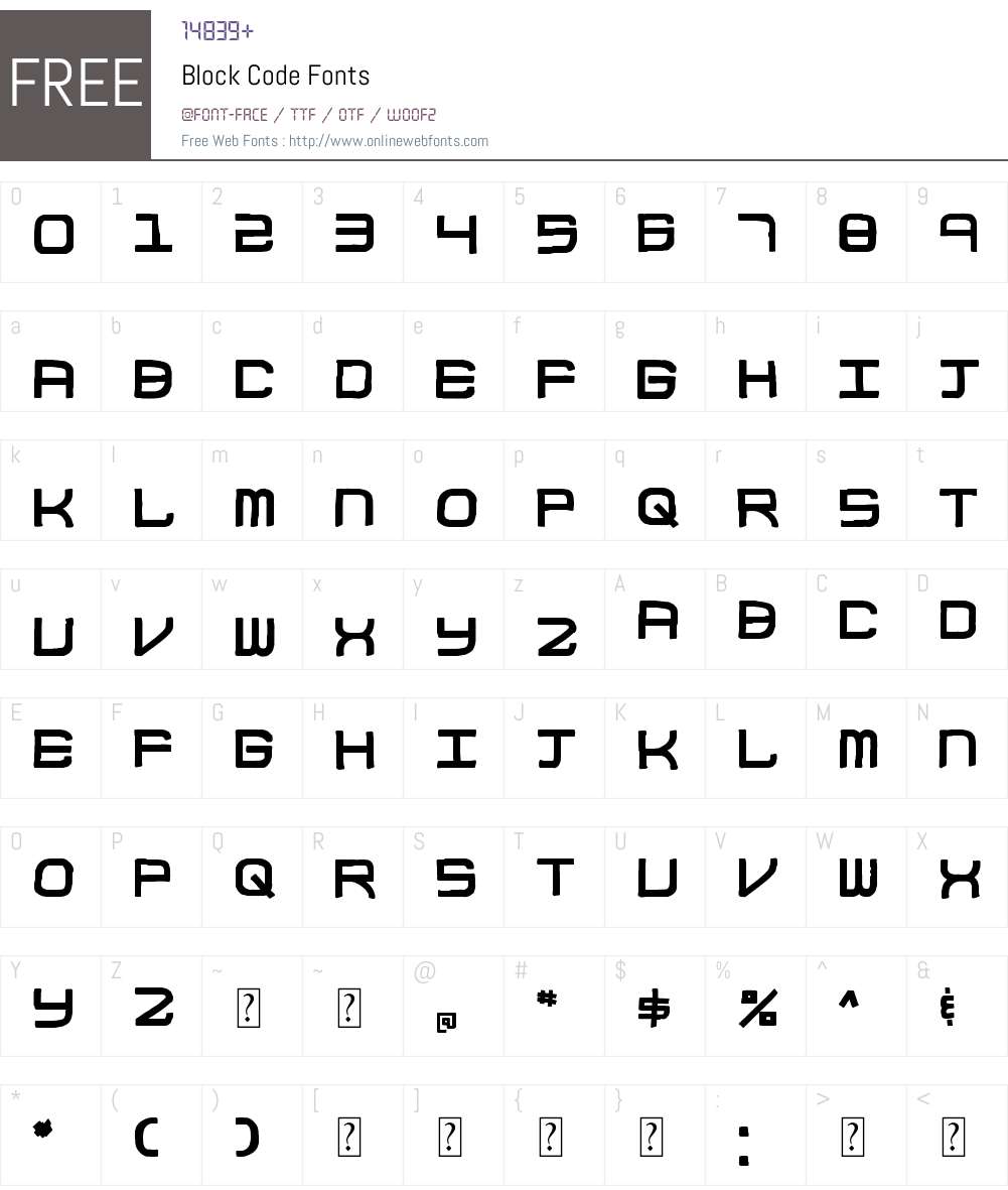 Block Code Font Screenshots
