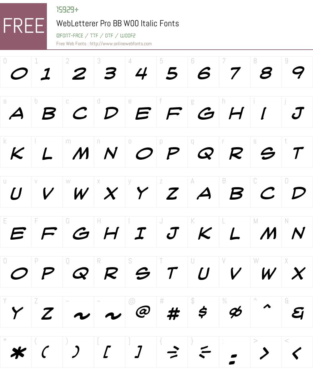 WebLetterer Pro BB Font Screenshots