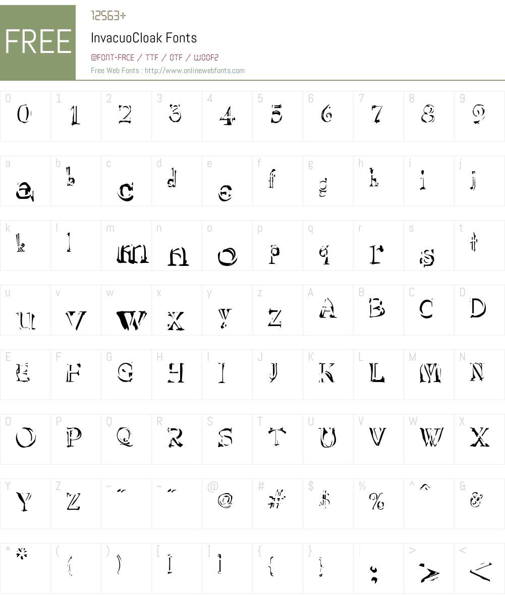 InvacuoCloak Font Screenshots