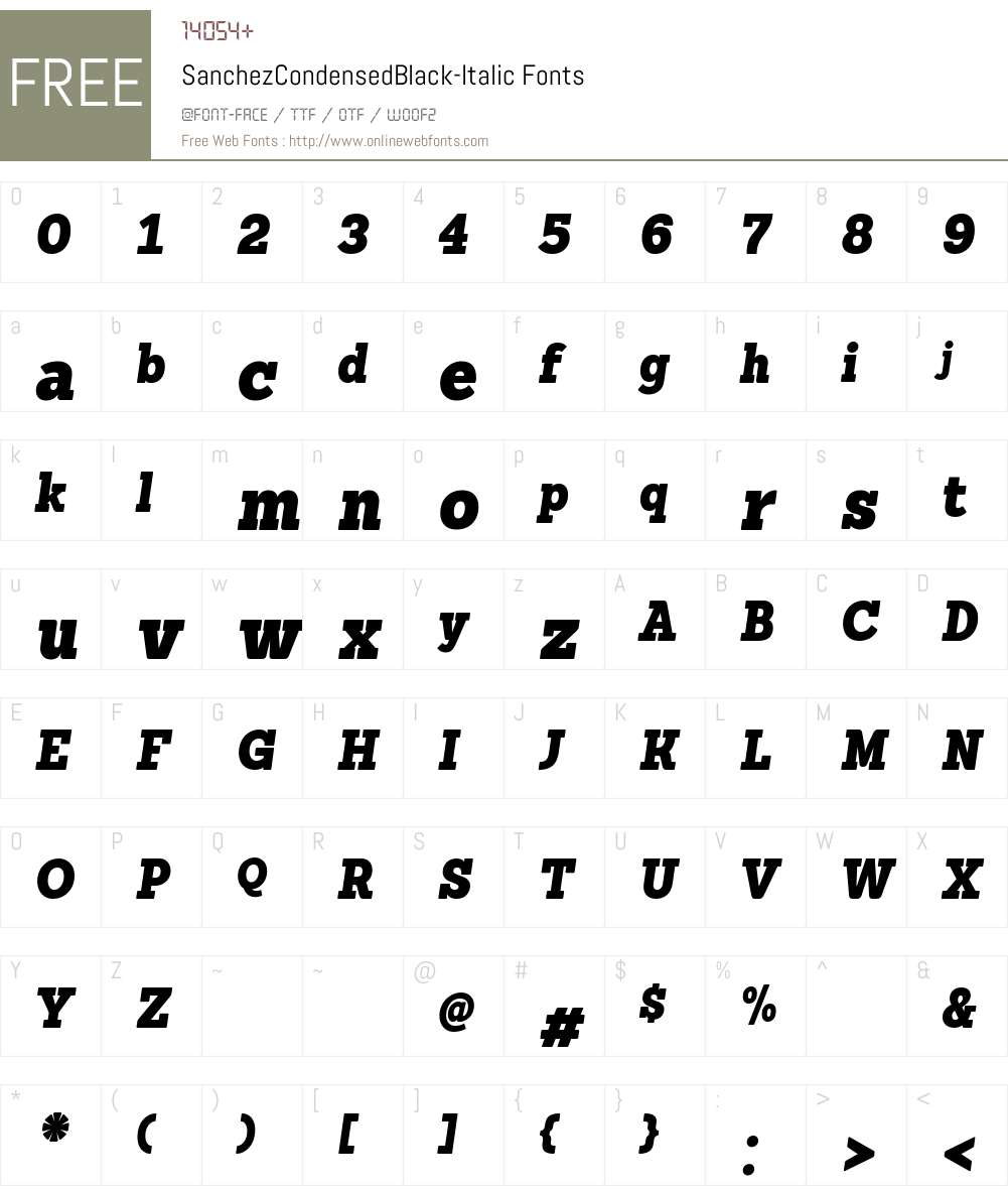 Sanchez Condensed Black Font Screenshots