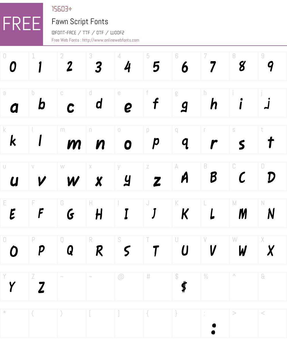 Fawn Script Font Screenshots