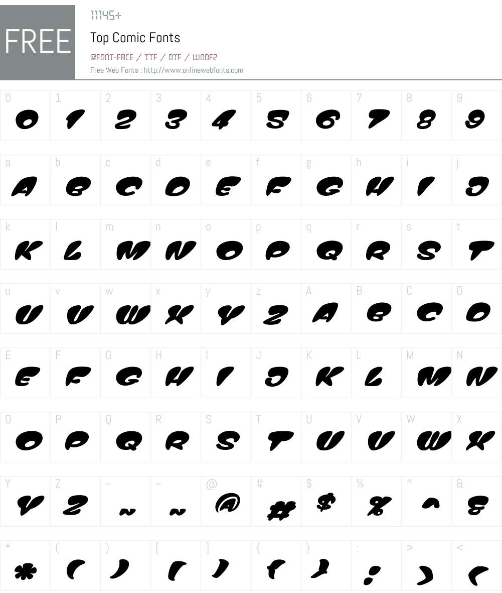 TopComic Font Screenshots
