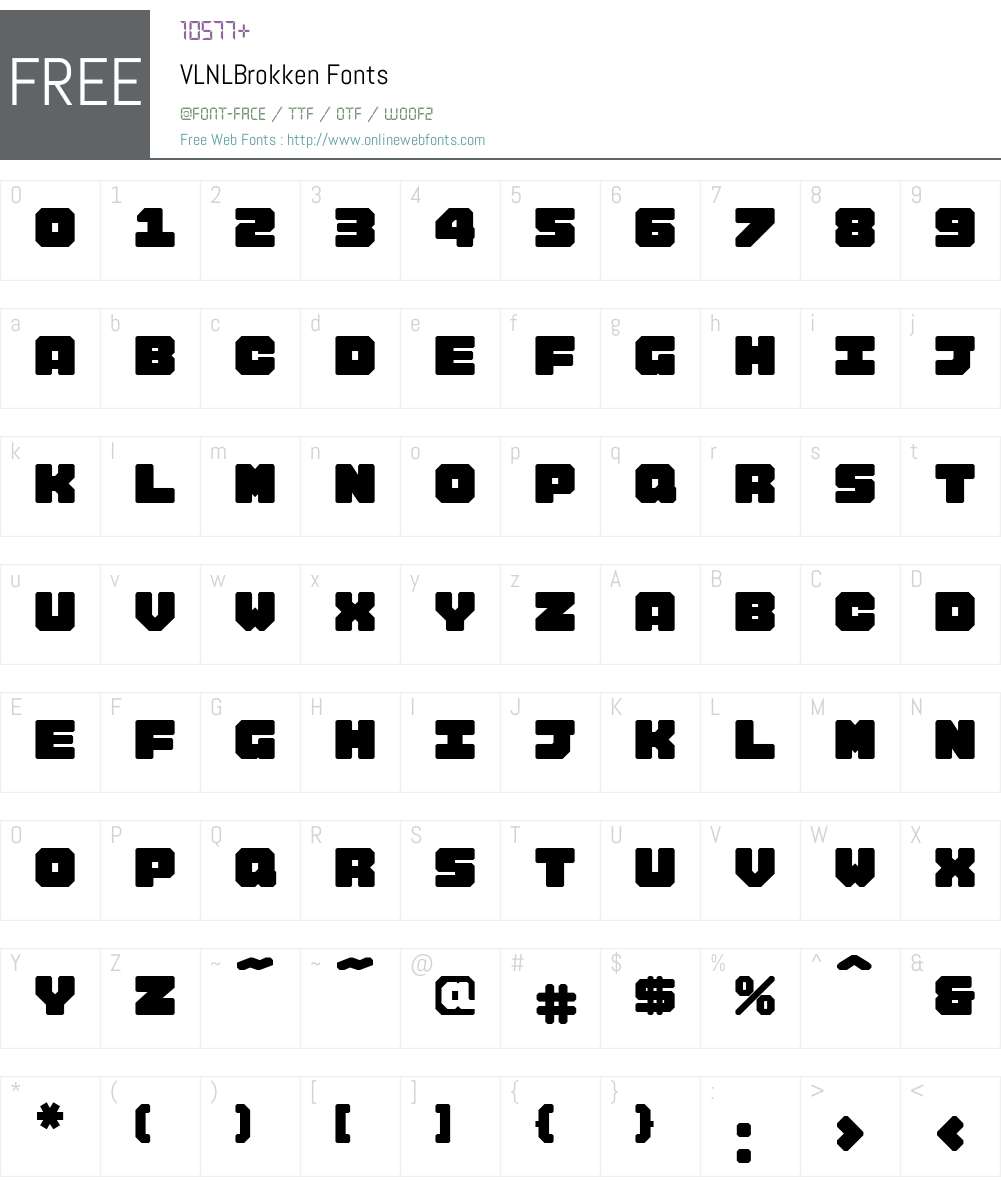 VLNL Brokken Font Screenshots