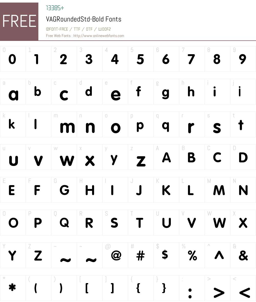 VAG Rounded Std Thin Font Screenshots