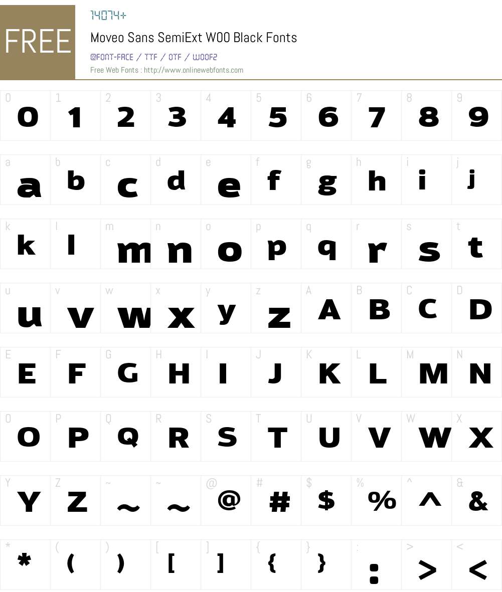 MoveoSansSemiExtW00-Black Font Screenshots