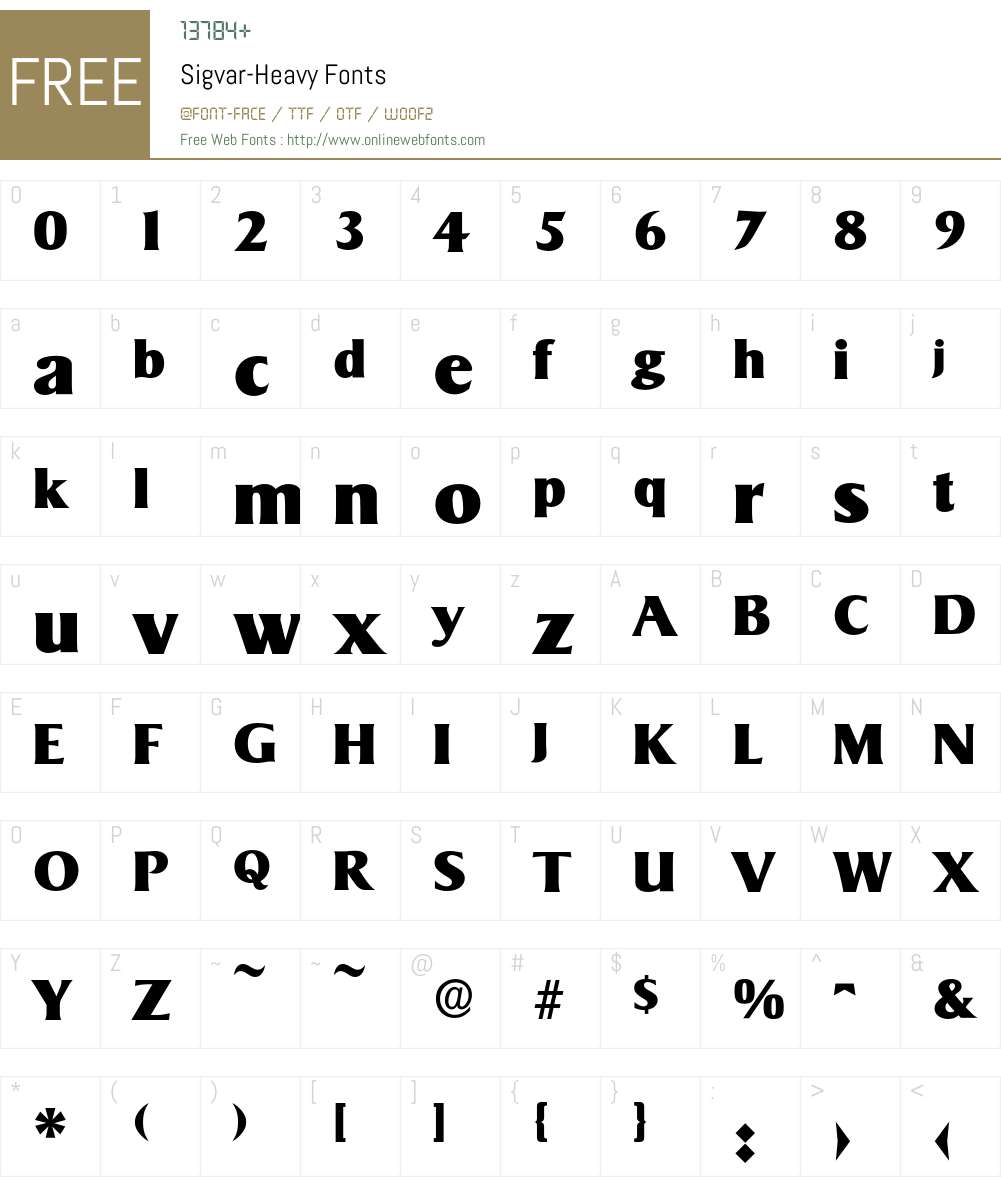 Sigvar-Heavy Font Screenshots