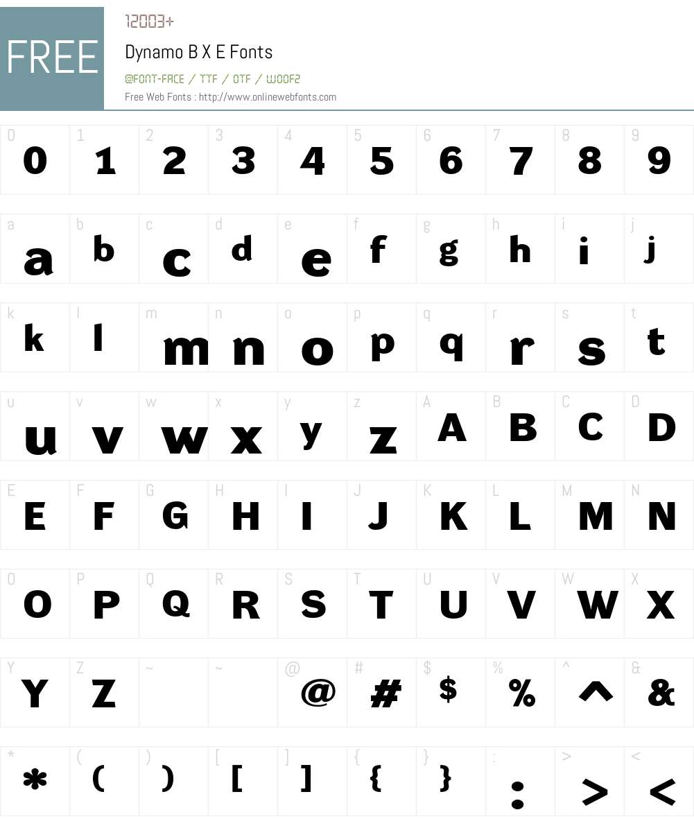 Dynamo DXE Font Screenshots