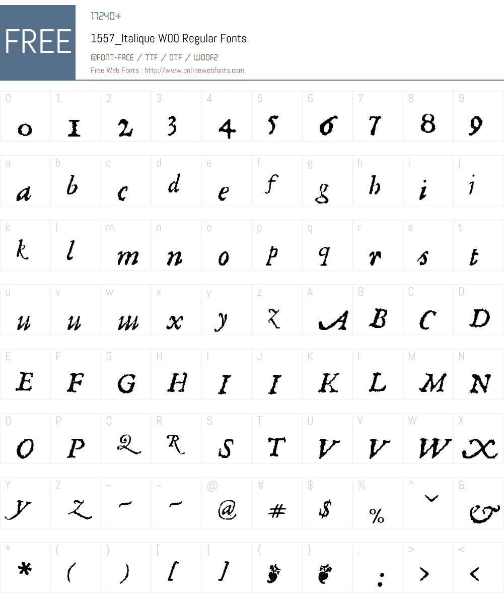 1557_Italique Font Screenshots