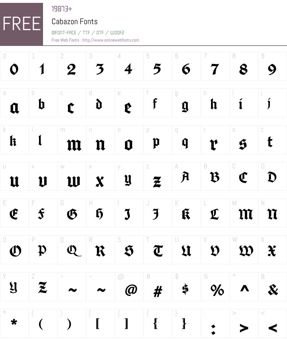 Cabazon Font Screenshots