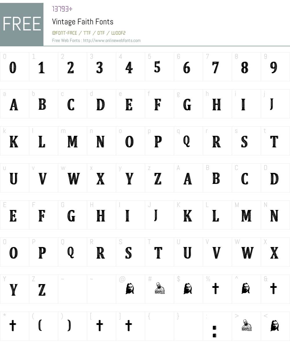 Vintage Faith 1.00;January 13, 2022;FontCreator 11.0.0.2388 64-bit ...