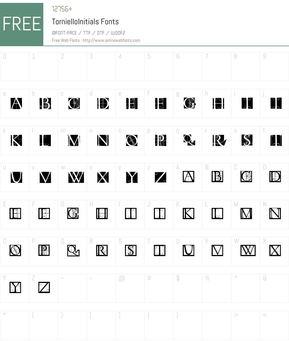 TornielloInitials Font Screenshots