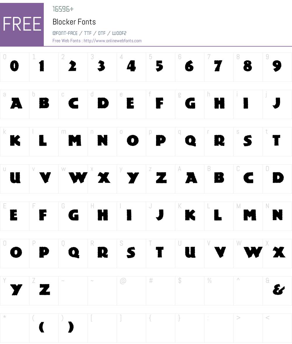 Blocker Font Screenshots