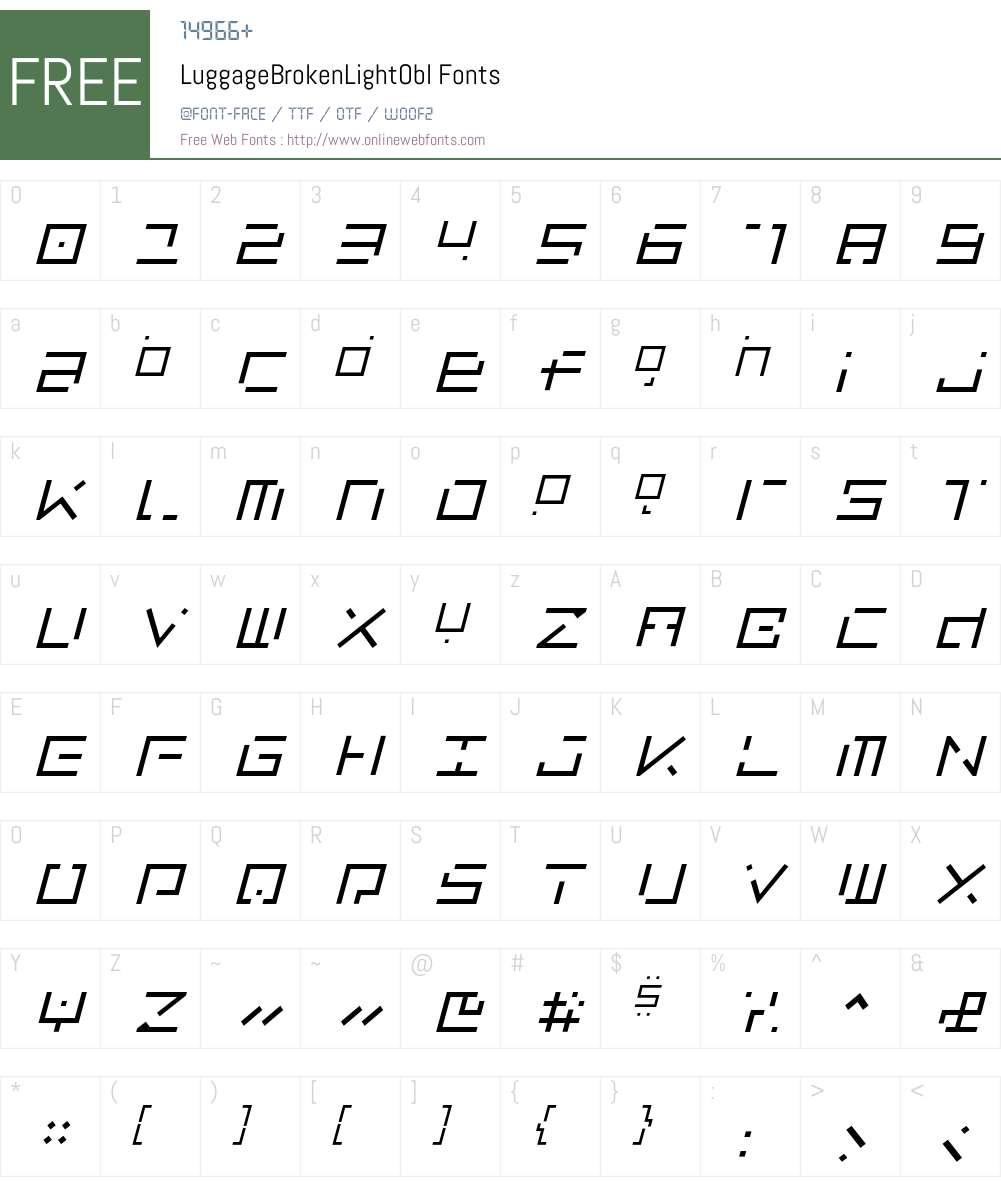 LuggageBroken Font Screenshots