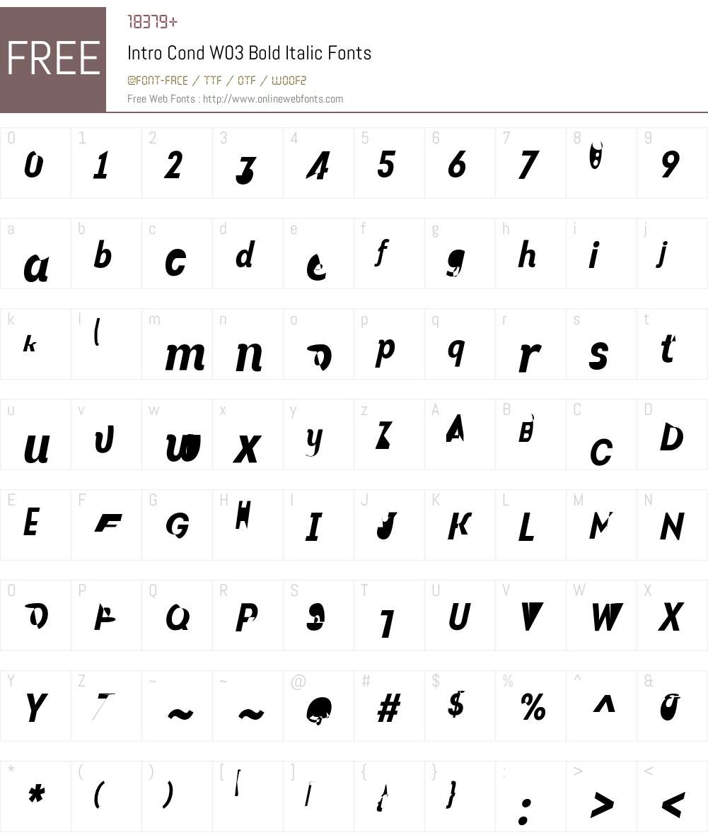 IntroCondW03-BoldItalic Font Screenshots