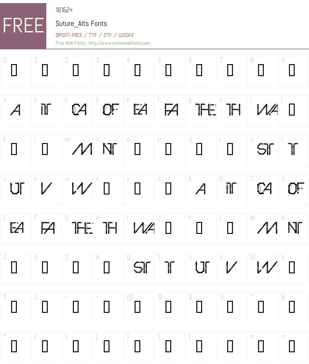 Suture_Alts Font Screenshots