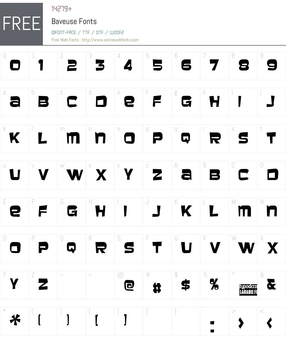 Baveuse Font Screenshots