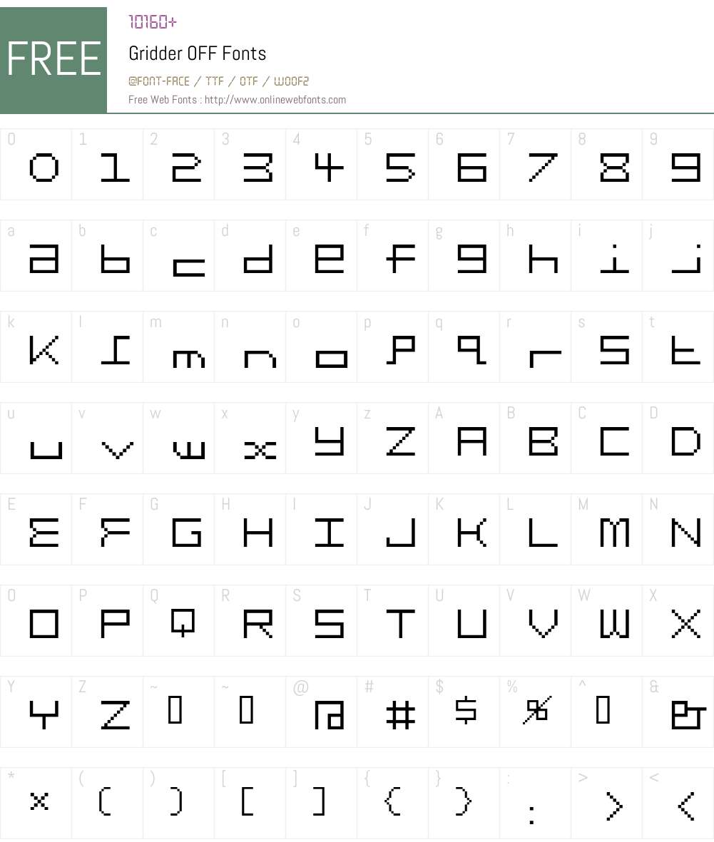 Gridder Font Screenshots