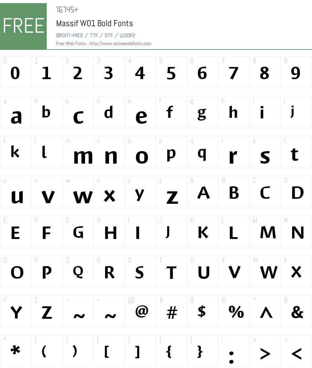 MassifW01-Bold Font Screenshots