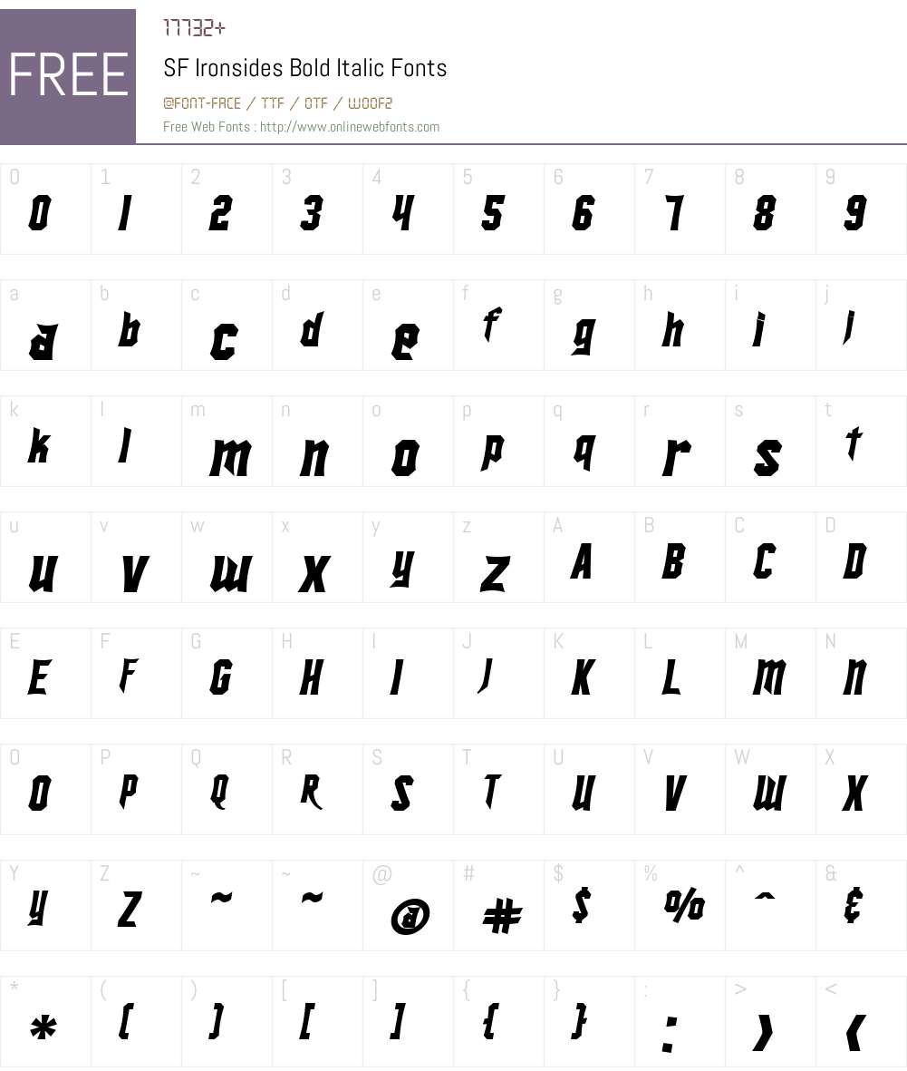 SF Ironsides Font Screenshots