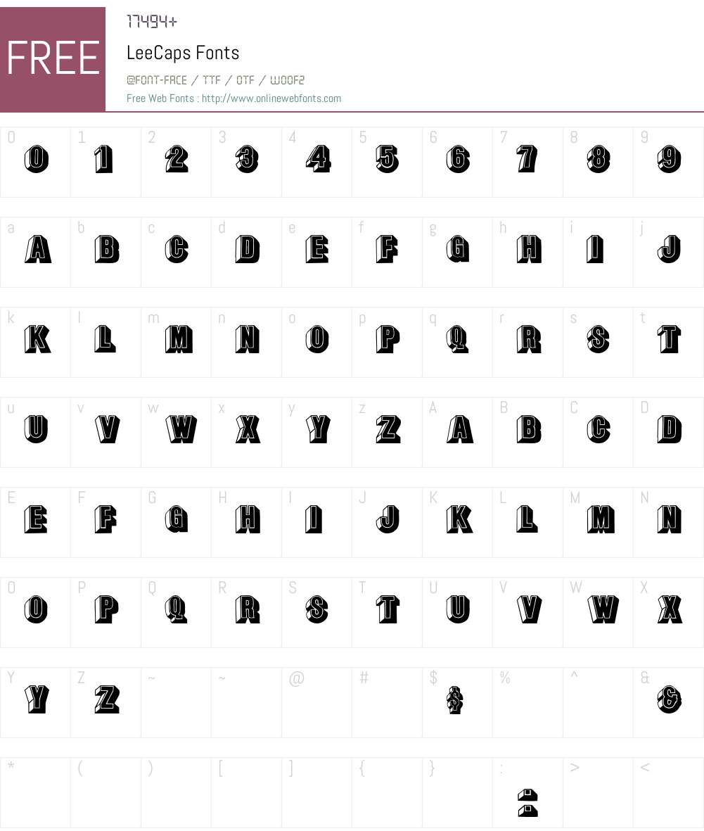 LeeCaps Font Screenshots