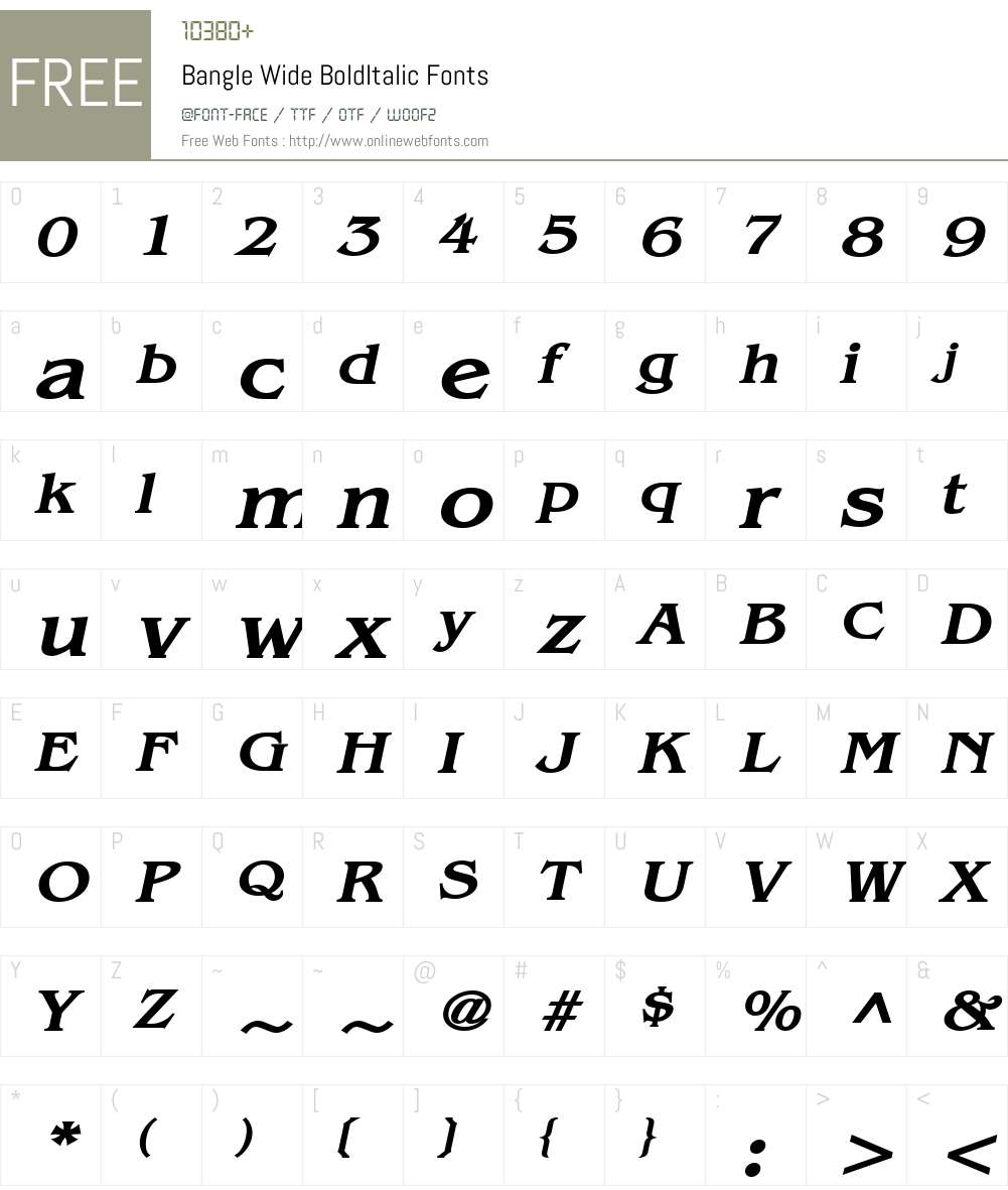 Bangle Wide Font Screenshots