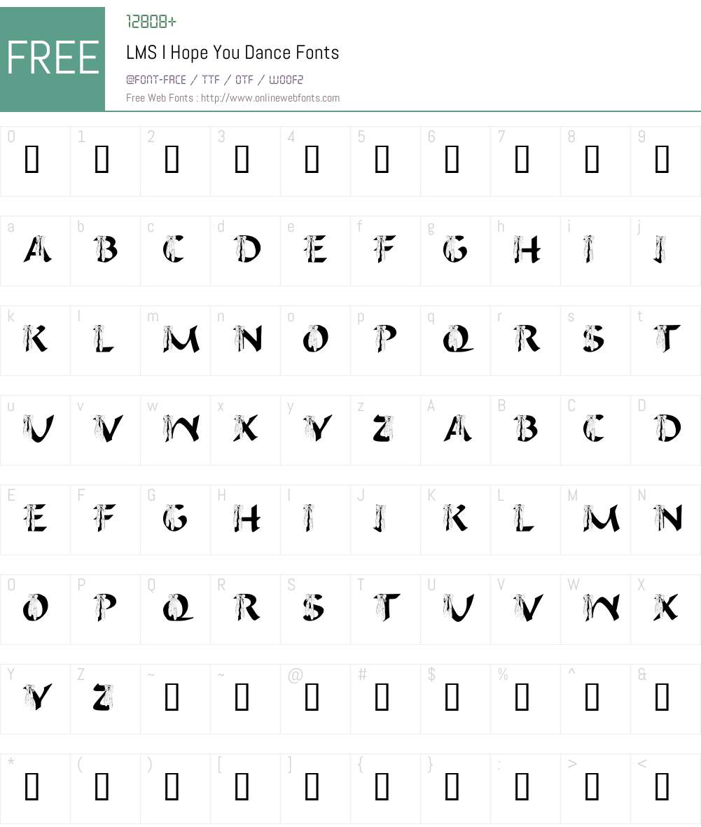 LMS I Hope You Dance Font Screenshots