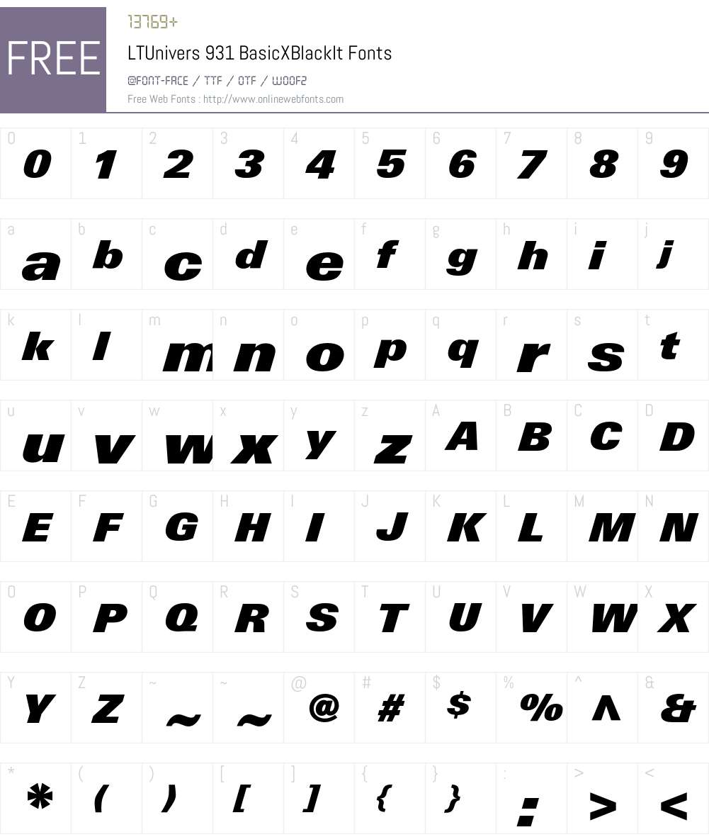 LTUnivers Font Screenshots