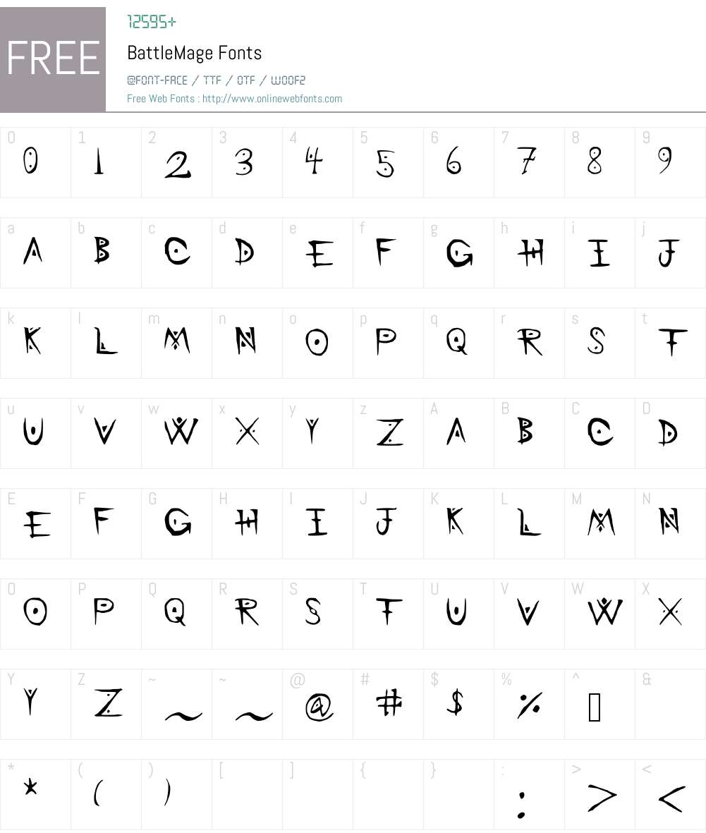 BattleMage Font Screenshots