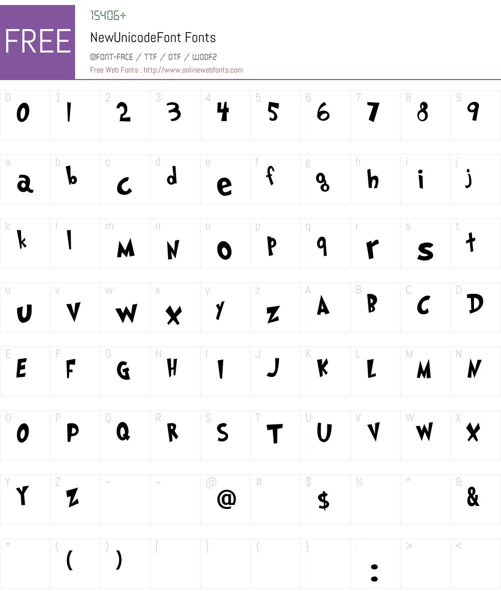 NewUnicodeFont Font Screenshots