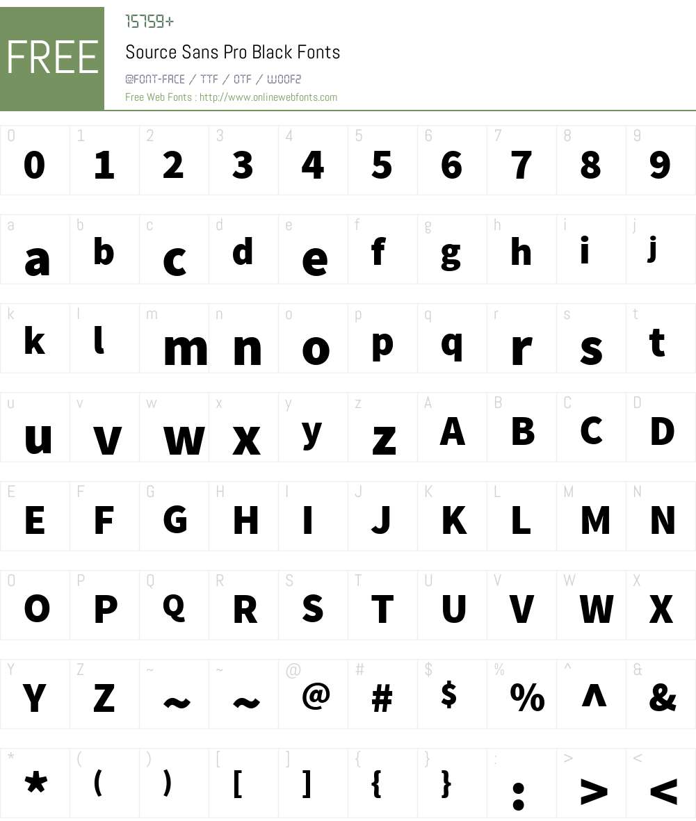 Source Sans Pro Black Font Screenshots