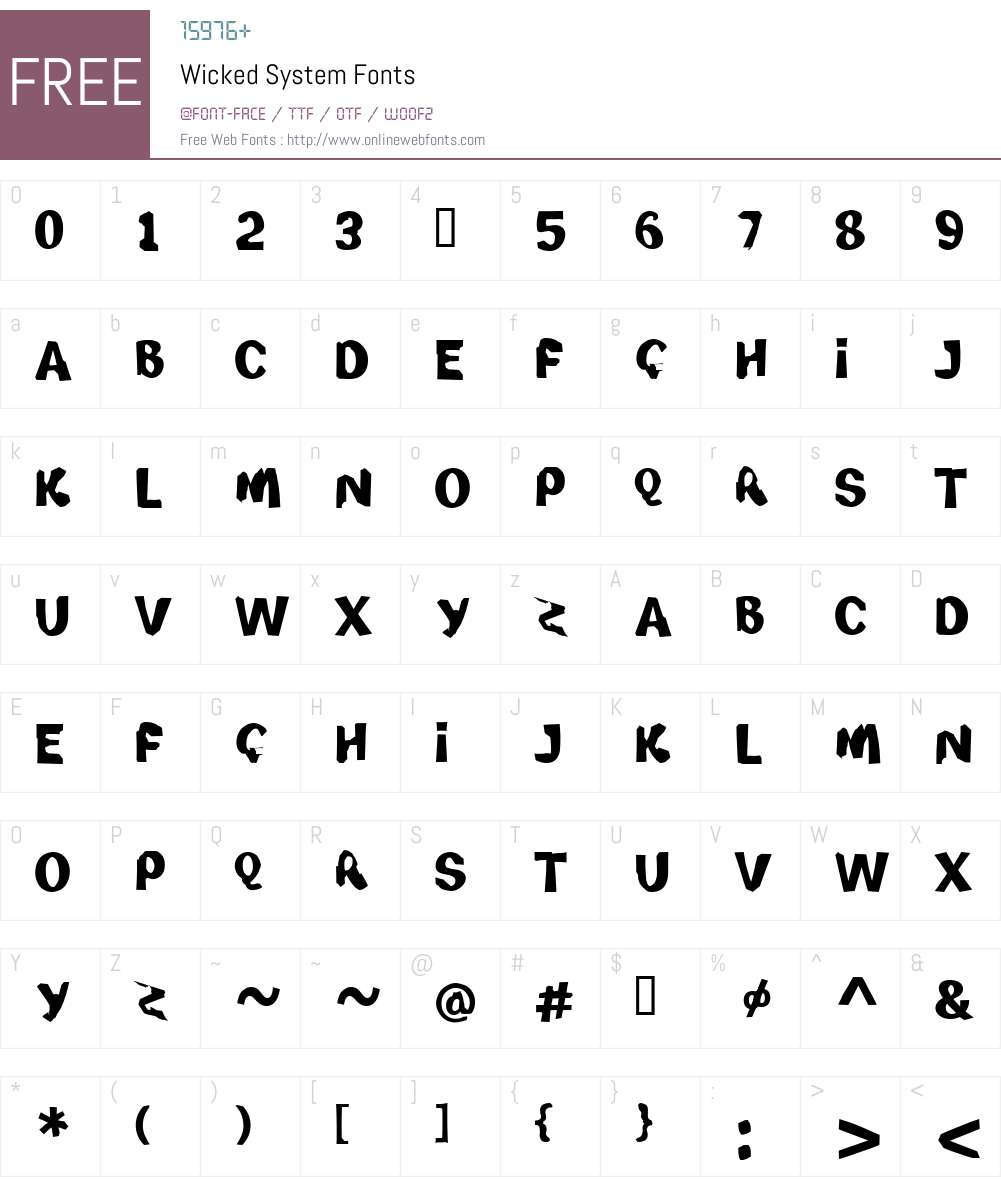 Wicked System Font Screenshots