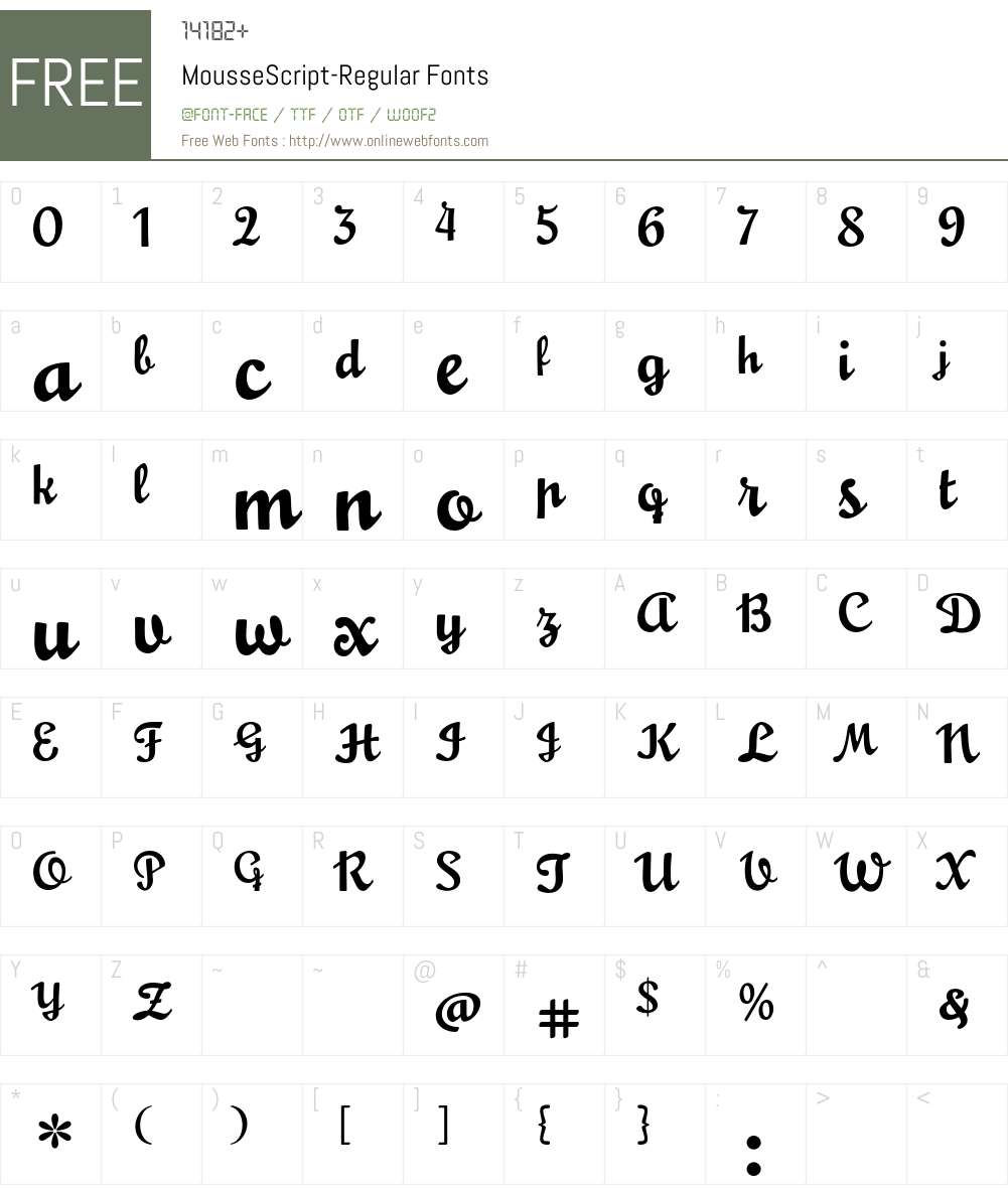 MousseScript Font Screenshots