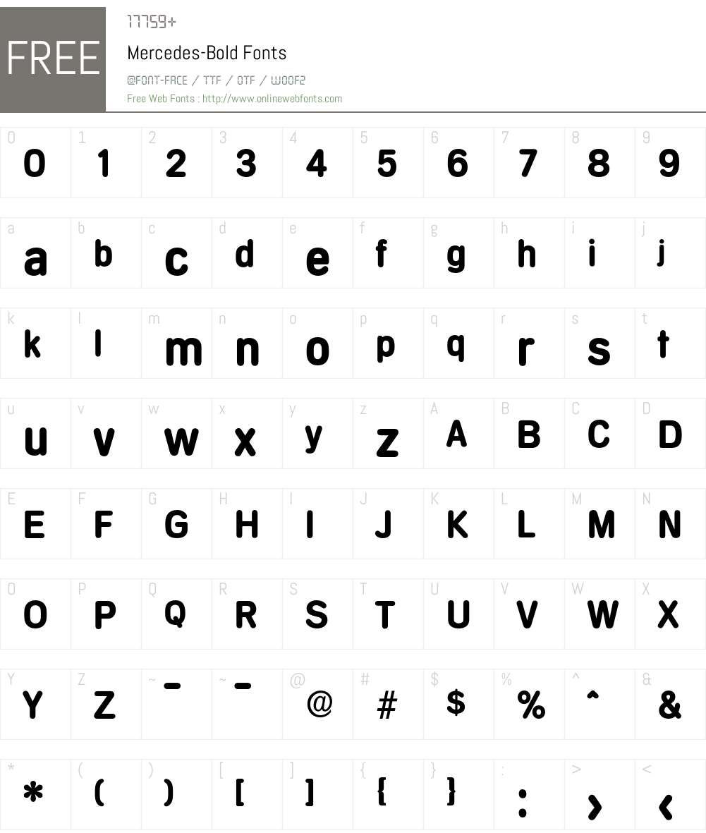 Mercedes-Bold Font Screenshots