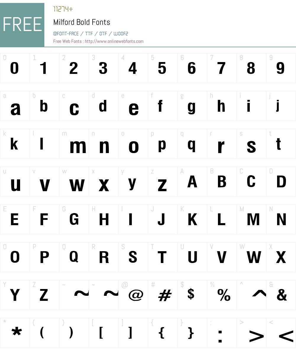 Milford Font Screenshots