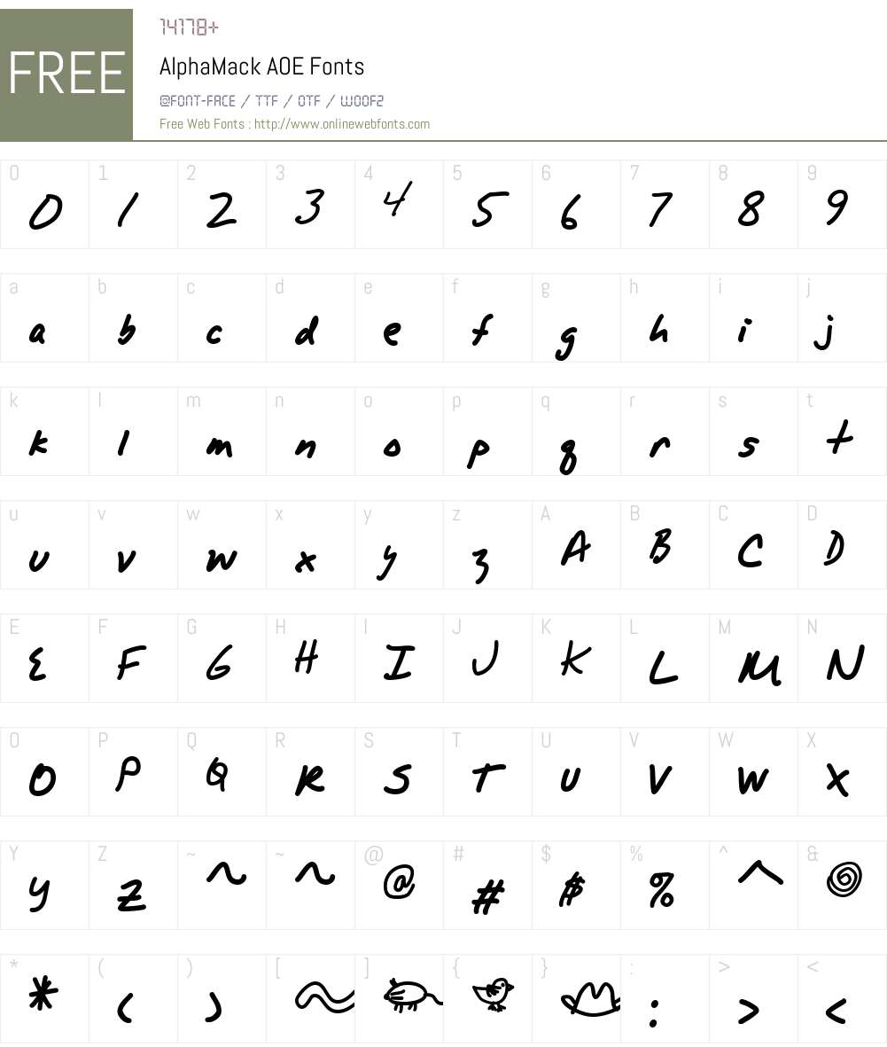 AlphaMack AOE Font Screenshots