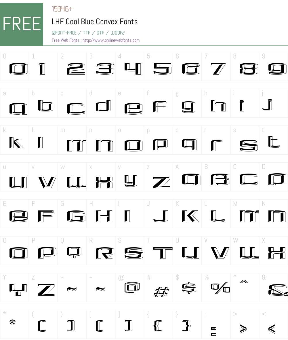 LHF Cool Blue Convex Font Screenshots
