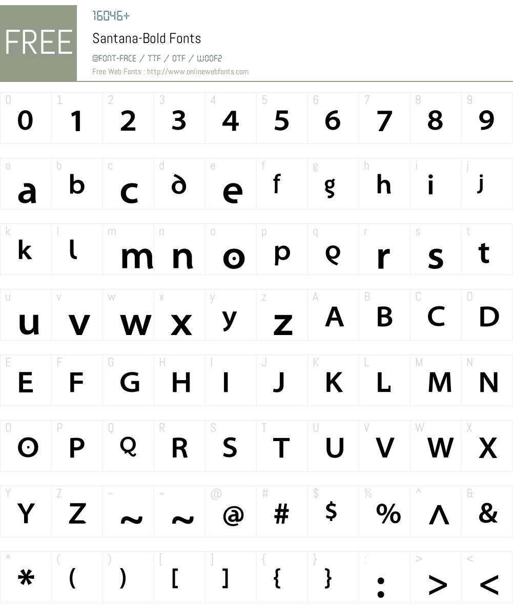 Santana Font Screenshots