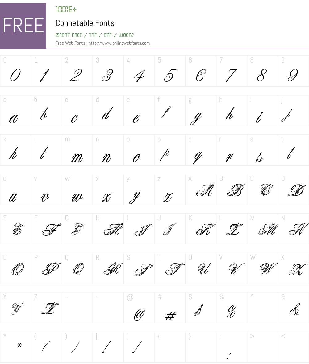 Connetable Font Screenshots