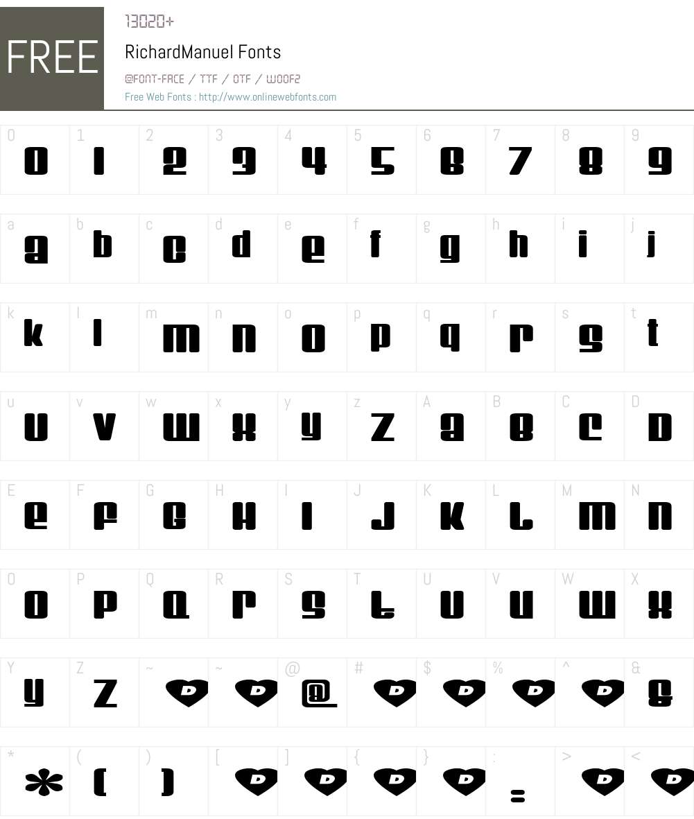 RichardManuel Font Screenshots