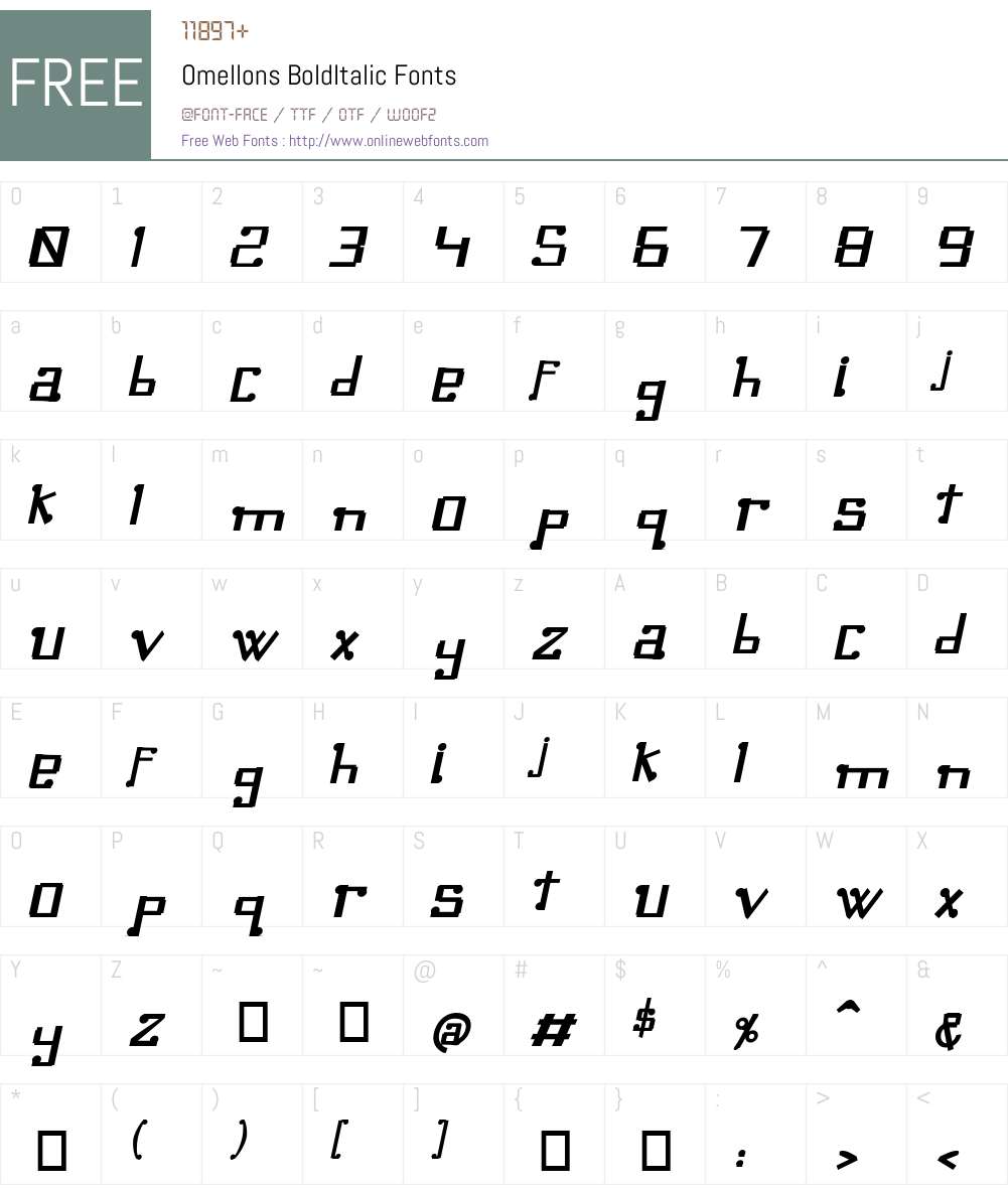 Omellons Font Screenshots