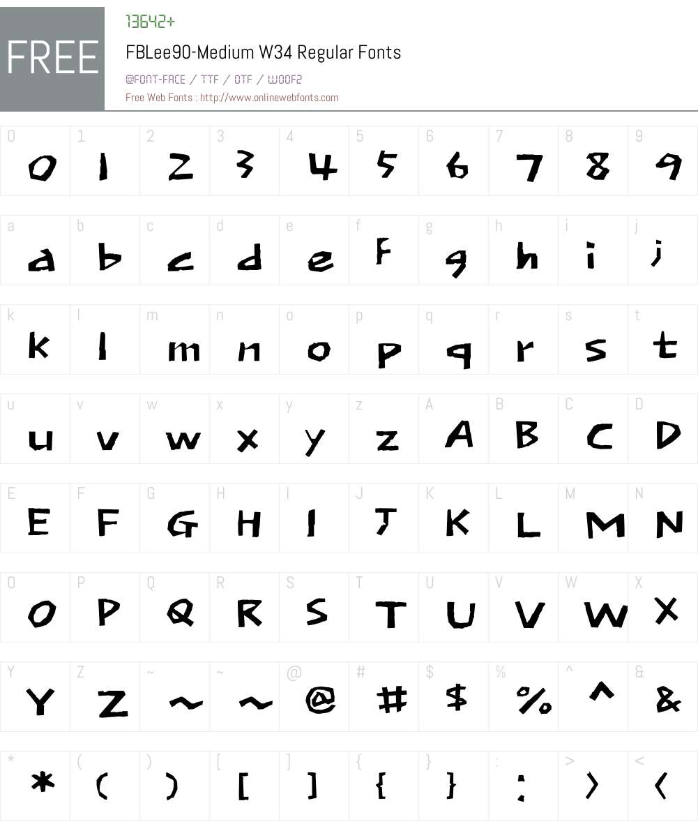 FBLee90-MediumW34-Regular Font Screenshots