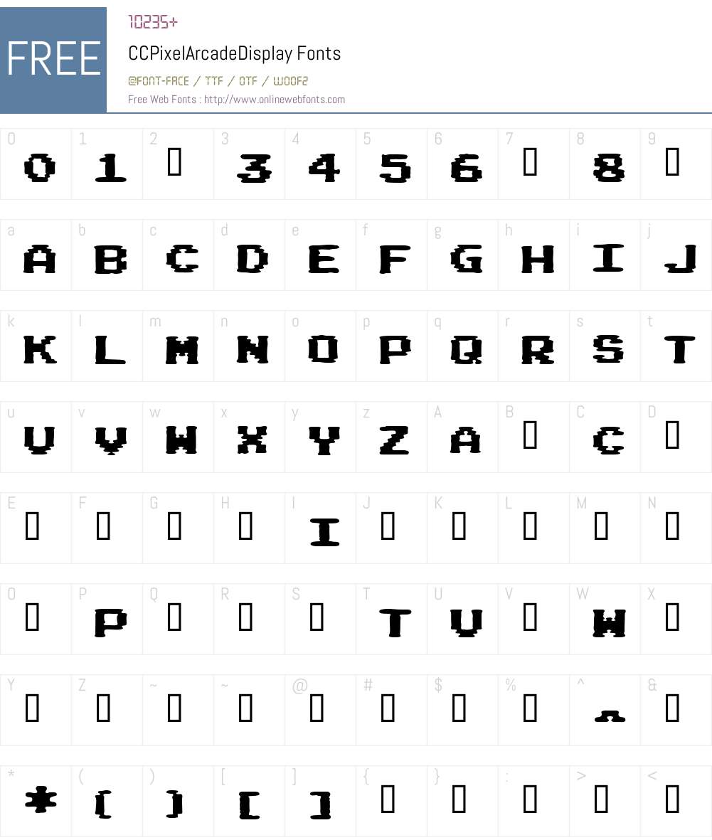 CCPixelArcadeDisplay Font Screenshots